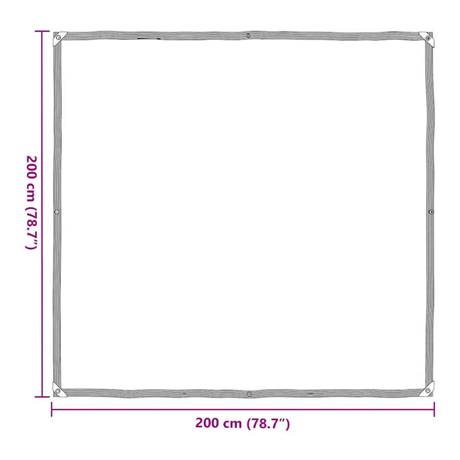 Doorzichtig zeildoek met zeilringen 2x2 m polyethyleen