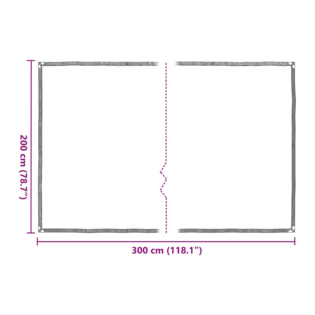 Doorzichtig zeildoek met zeilringen 2x3 m polyethyleen