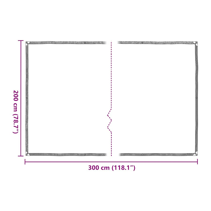 Doorzichtig zeildoek met zeilringen 2x3 m polyethyleen