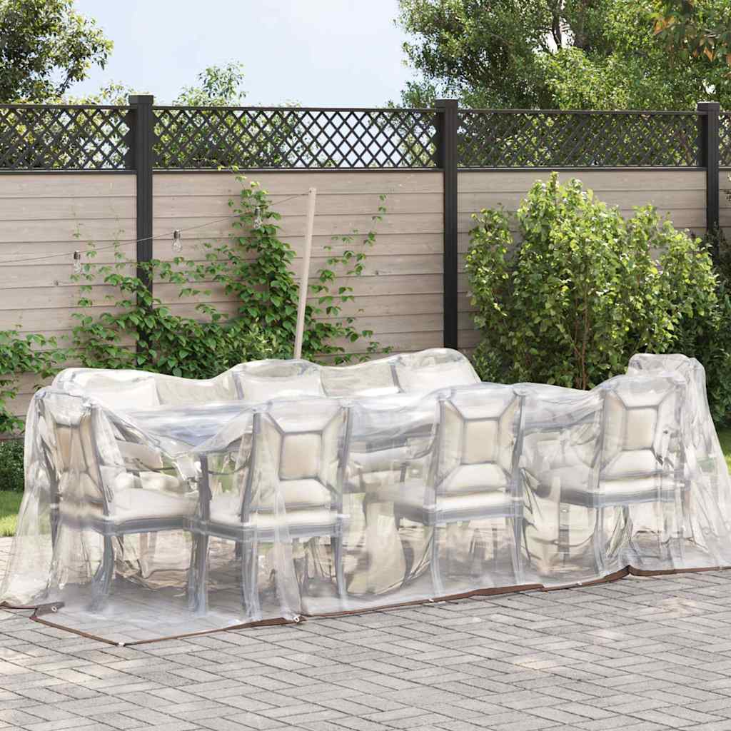 Doorzichtig zeildoek met zeilringen 2x8 m polyethyleen