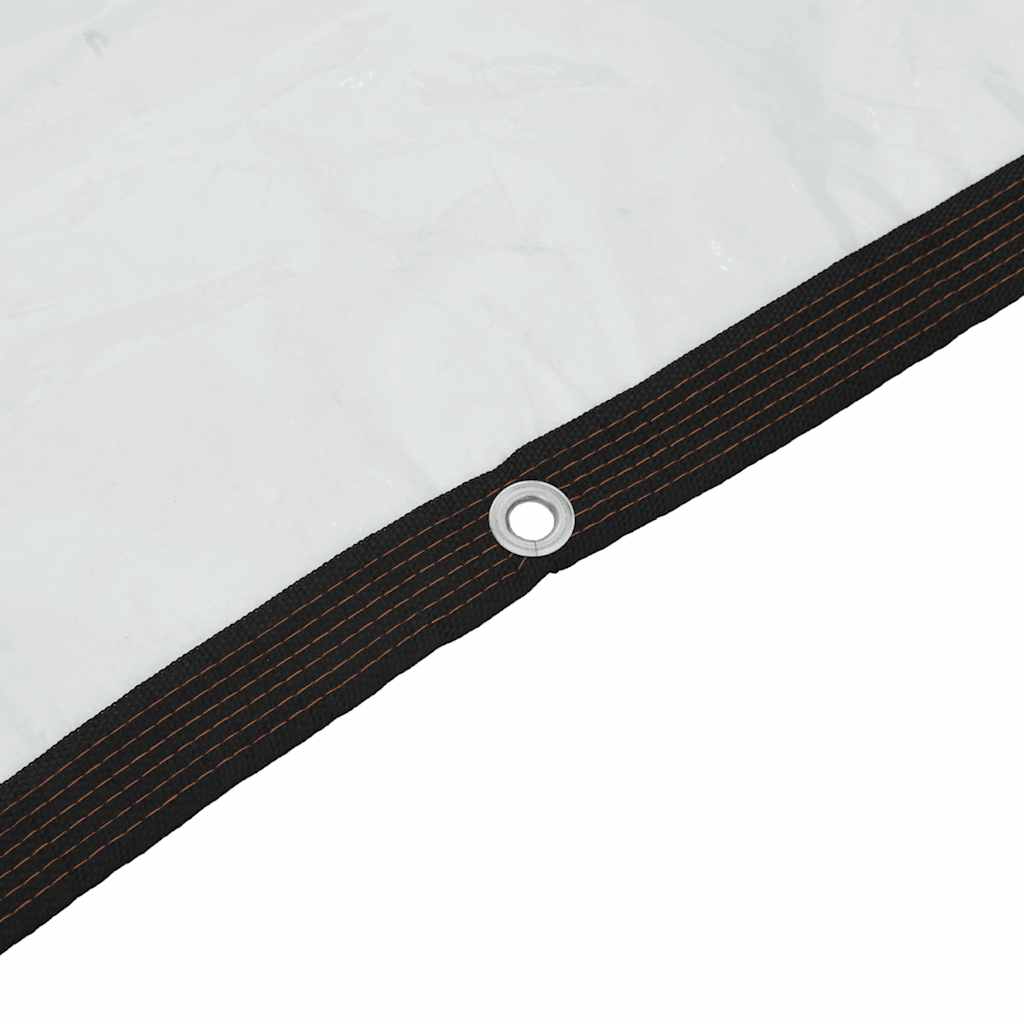 Doorzichtig zeildoek met zeilringen 2x8 m polyethyleen