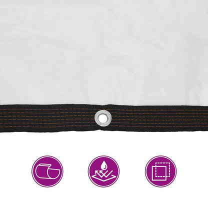 Doorzichtig zeildoek met zeilringen 2x8 m polyethyleen