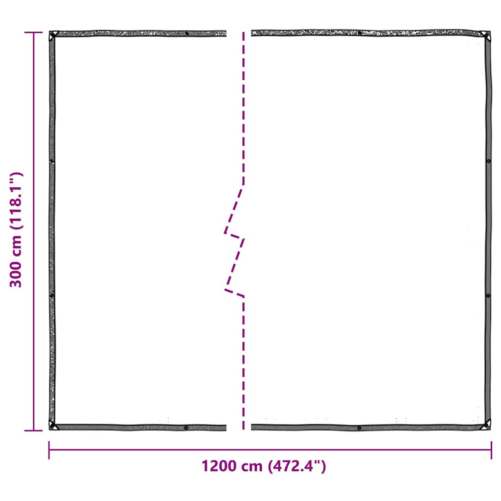 Doorzichtig Zeildoek Met Zeilringen Polyethyleen 3 x 12 m