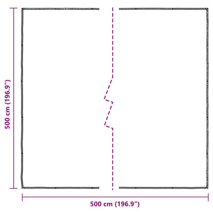 Doorzichtig zeildoek met zeilringen 5x5 m polyethyleen