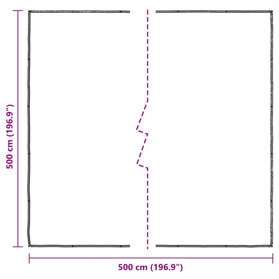 Doorzichtig zeildoek met zeilringen 5x5 m polyethyleen