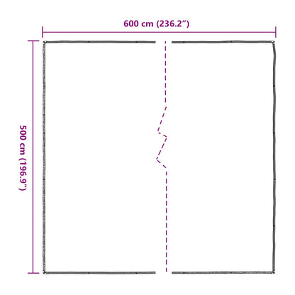 Doorzichtig zeildoek met zeilringen 5x6 m polyethyleen