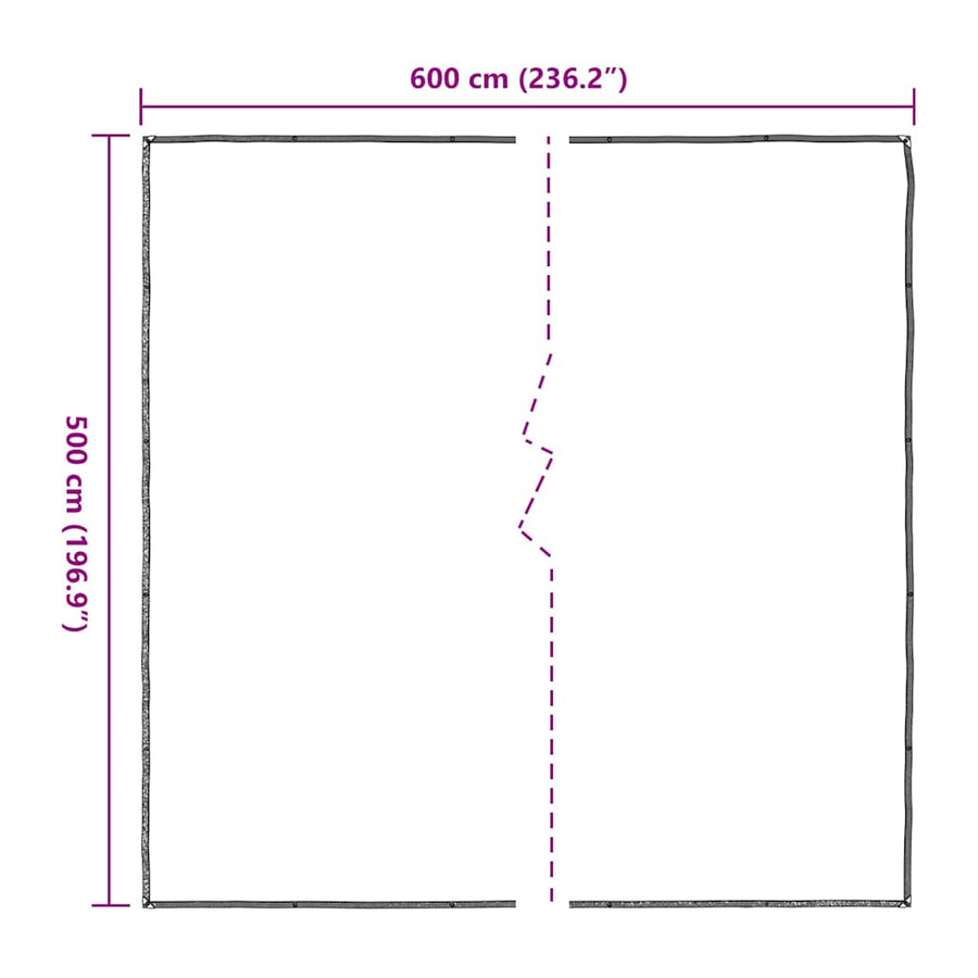 Doorzichtig zeildoek met zeilringen 5x6 m polyethyleen