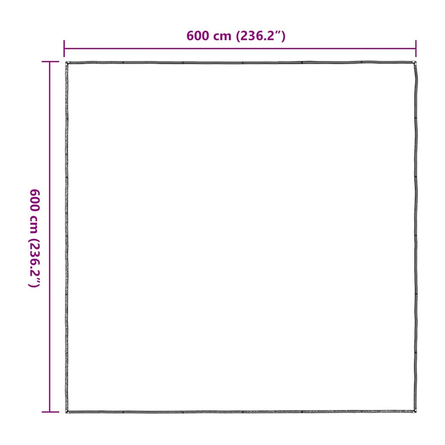 Doorzichtig zeildoek met zeilringen 6x6 m polyethyleen