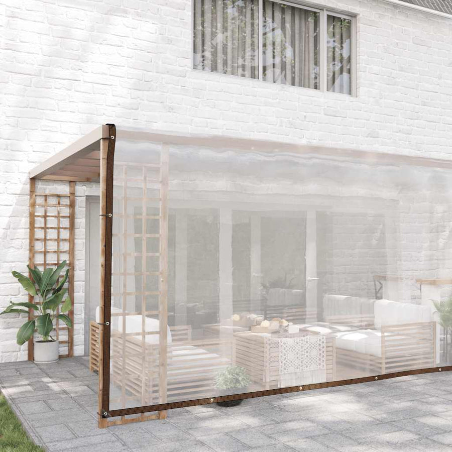 Doorzichtig zeildoek met zeilringen 6x12 m polyethyleen