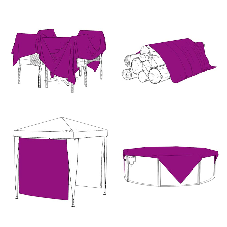 Doorzichtig zeildoek met zeilringen 12x12 m polyethyleen