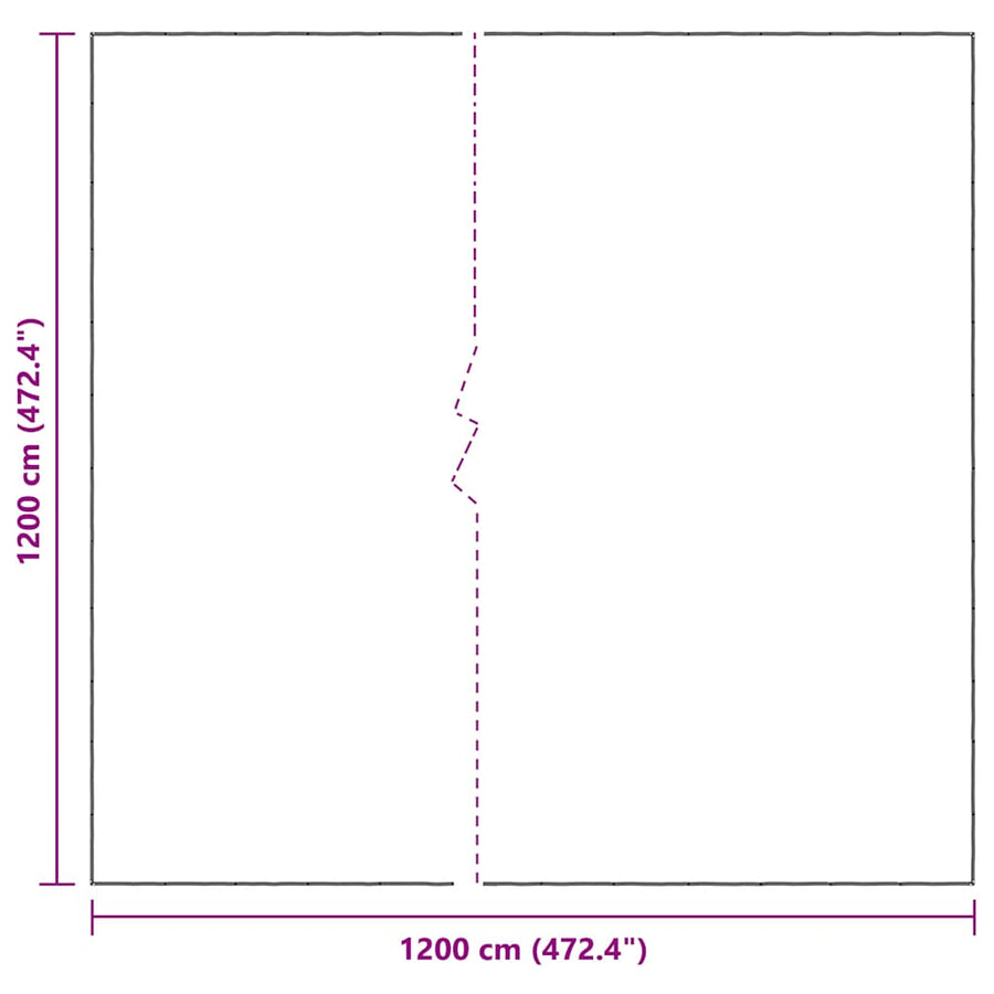 Doorzichtig zeildoek met zeilringen 12x12 m polyethyleen