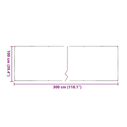 Doorzichtig zeildoek met zeilringen 1x3 m PVC