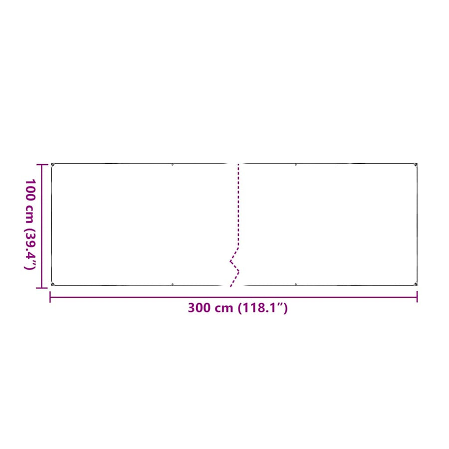 Doorzichtig zeildoek met zeilringen 1x3 m PVC