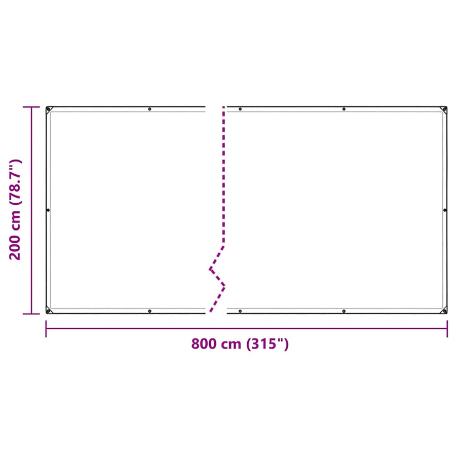 Doorzichtig Zeildoek Met Zeilringen Pvc 2 x 8 m