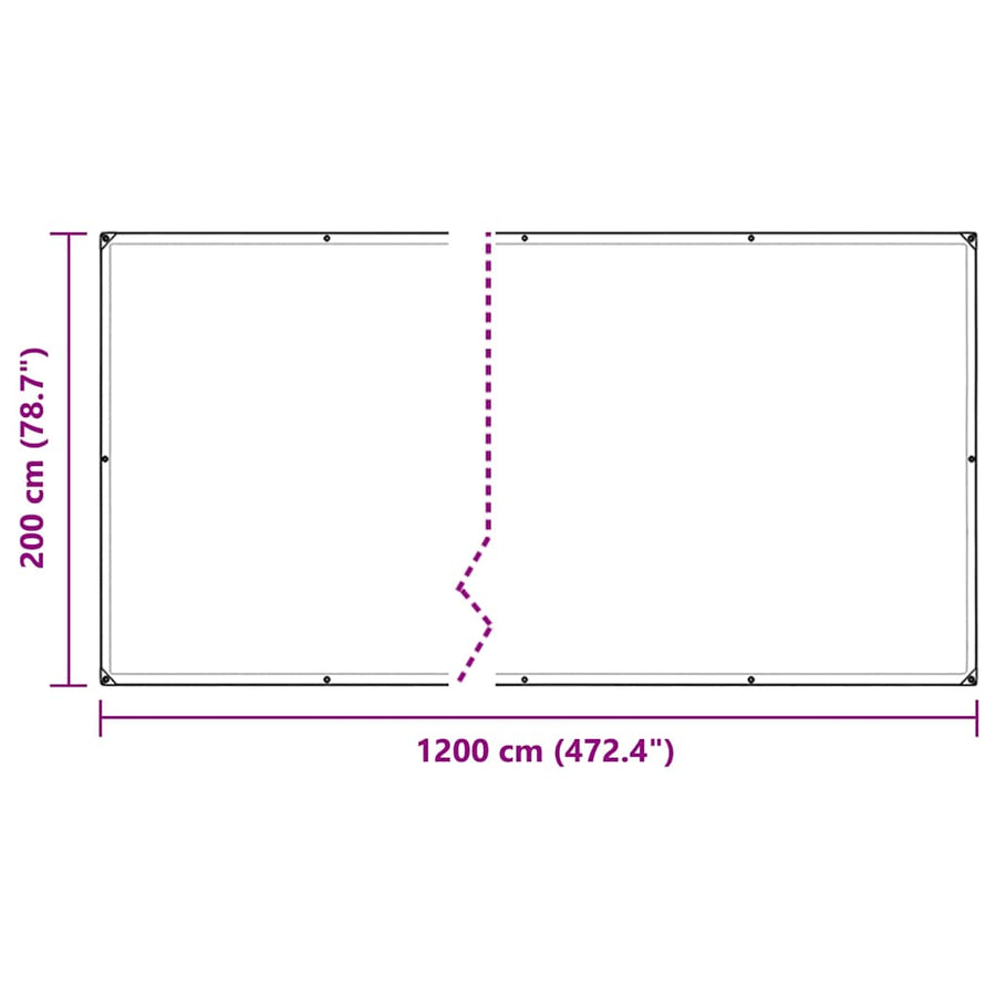 Doorzichtig zeildoek met zeilringen 2x10 m PVC