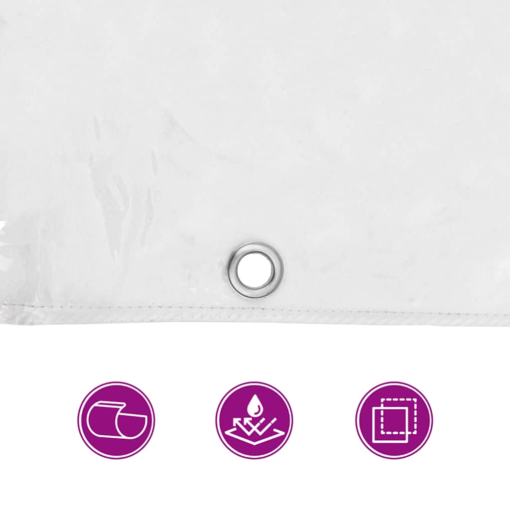 Doorzichtig zeildoek met zeilringen 4x5 m PVC