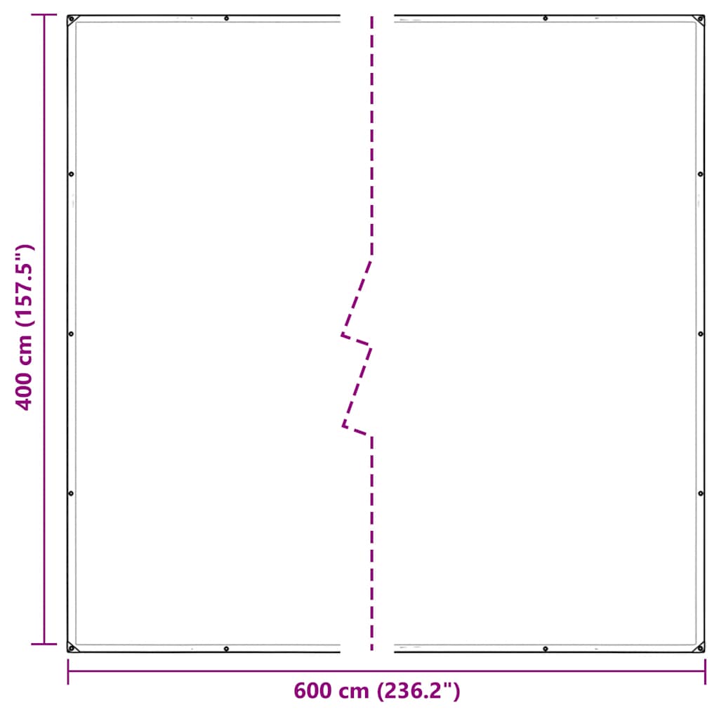 Doorzichtig zeildoek met zeilringen 4x6 m PVC