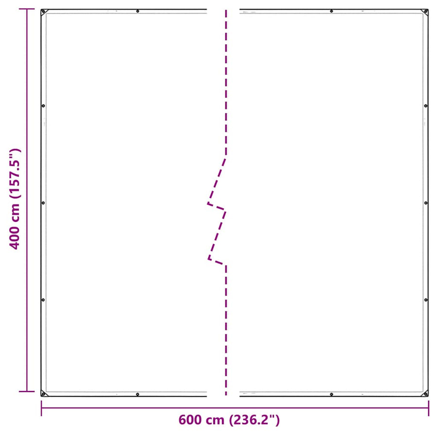 Doorzichtig zeildoek met zeilringen 4x6 m PVC