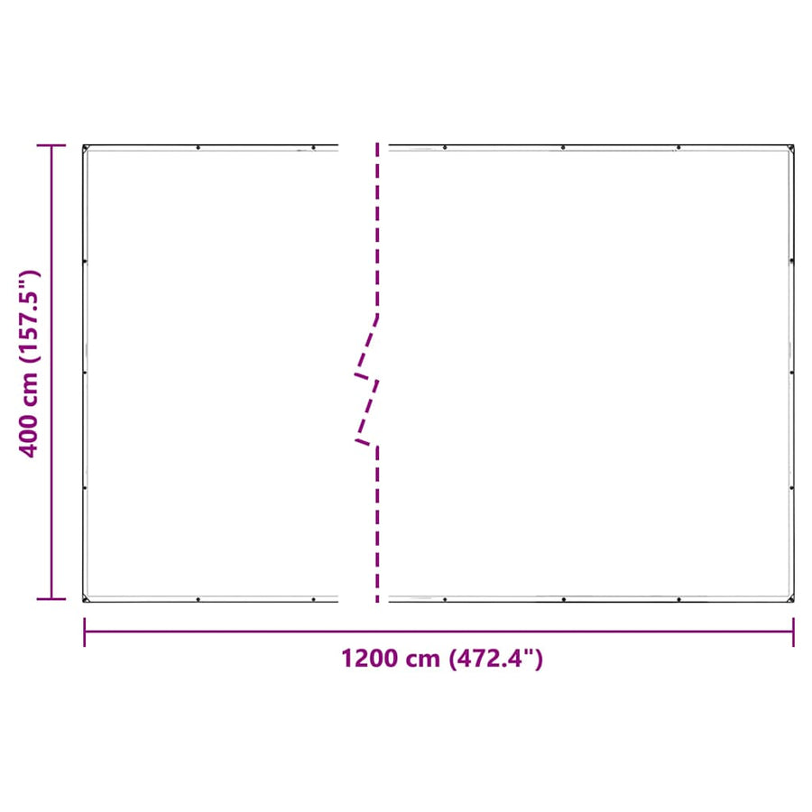 Doorzichtig zeildoek met zeilringen 4x12 m PVC