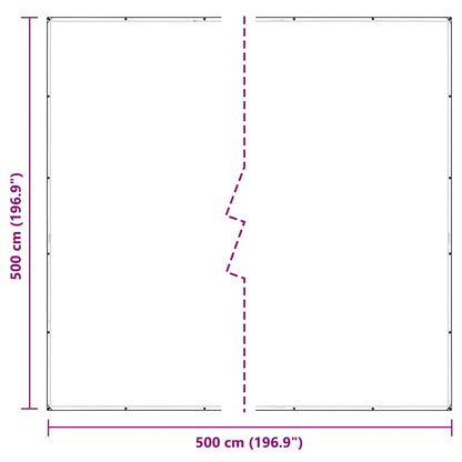 Doorzichtig zeildoek met zeilringen 5x5 m PVC