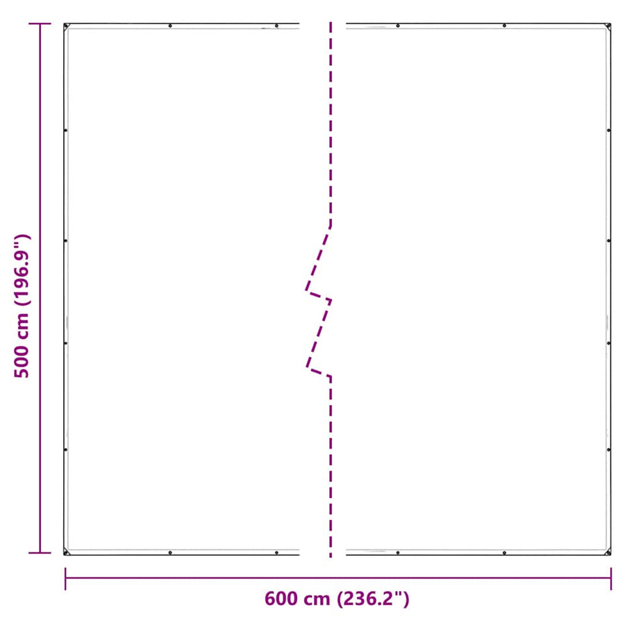 Doorzichtig zeildoek met zeilringen 5x6 m PVC