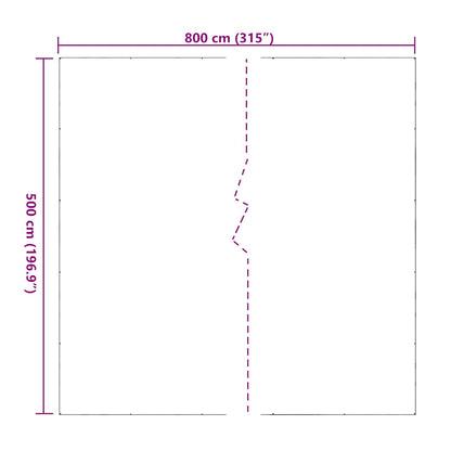 Doorzichtig zeildoek met zeilringen 5x8 m PVC
