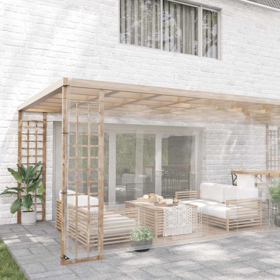 Doorzichtig zeildoek met zeilringen 6x8 m PVC