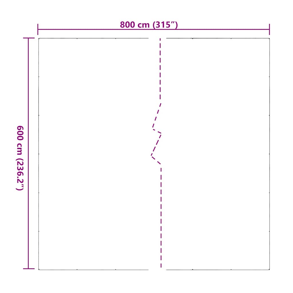 Doorzichtig zeildoek met zeilringen 6x8 m PVC