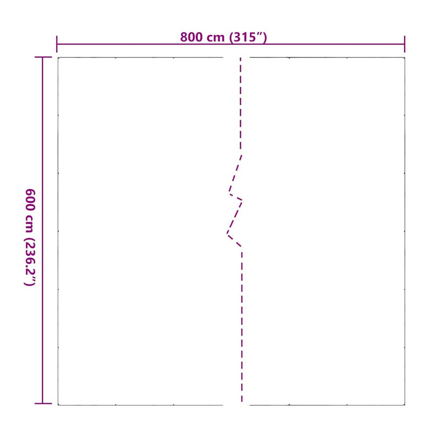 Doorzichtig zeildoek met zeilringen 6x8 m PVC