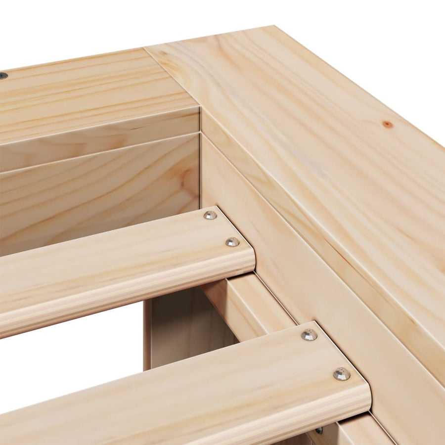 Bedframe zonder matras massief grenenhout 200x200 cm