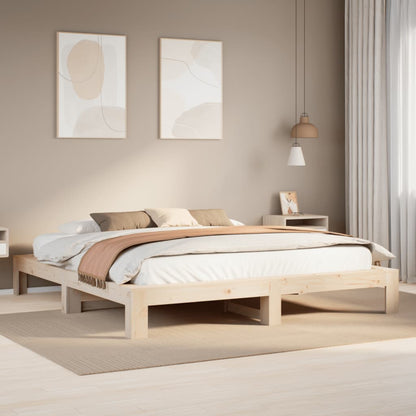 Bedframe zonder matras massief grenenhout 200x200 cm