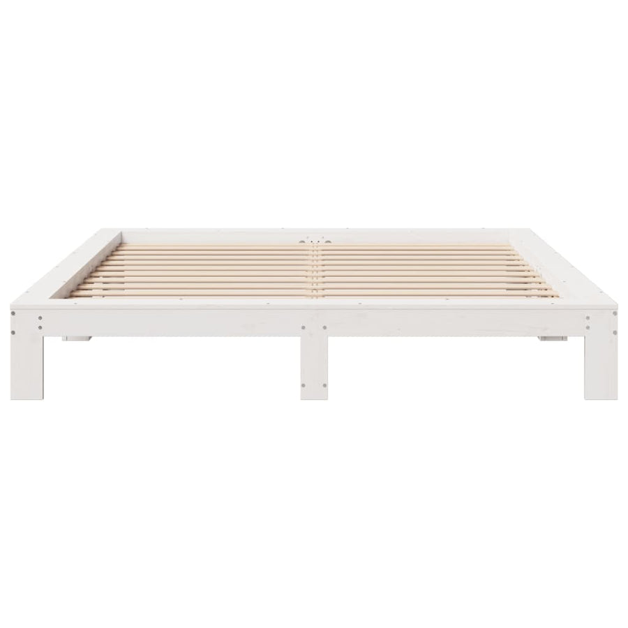Bedframe zonder matras massief grenenhout wit 180x200 cm