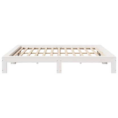 Bedframe zonder matras massief grenenhout wit 180x200 cm