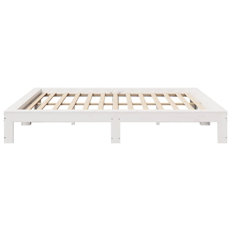 Bedframe zonder matras massief grenenhout wit 180x200 cm