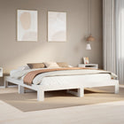 Bed frame without mattress solid pine wood white 180x200 cm