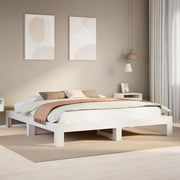 Bedframe massief grenenhout wit 180x200 cm