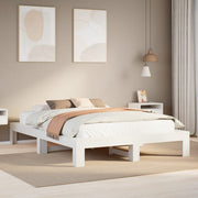 Bedframe massief grenenhout wit 160x200 cm