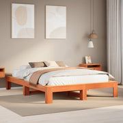 Bedframe massief grenenhout wasbruin 160x200 cm