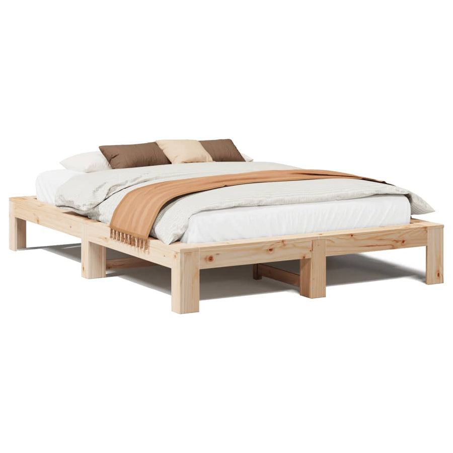 Bedframe zonder matras massief grenenhout 150x200 cm