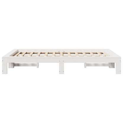 Bedframe zonder matras massief grenenhout wit 120x200 cm
