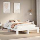 Bed frame without mattress solid pine wood white 120x200 cm