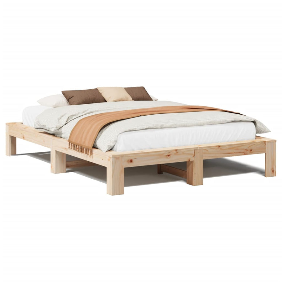 Bedframe zonder matras massief grenenhout 140x190 cm