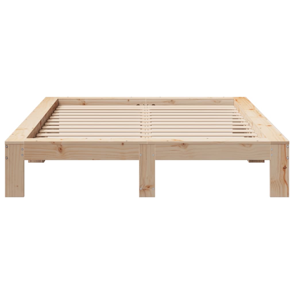 Bedframe zonder matras massief grenenhout 140x190 cm