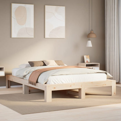 Bedframe zonder matras massief grenenhout 140x190 cm