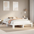 Bed frame without mattress solid pine wood white 140x190 cm