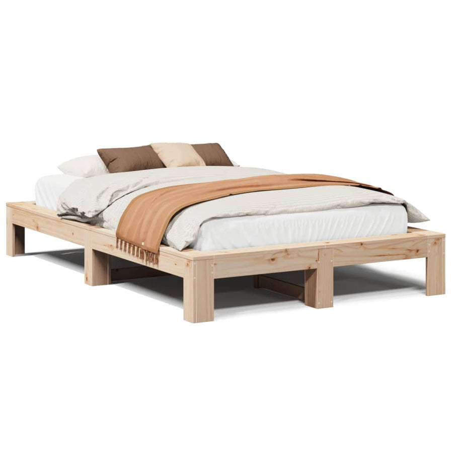 Bedframe zonder matras massief grenenhout 135x190 cm
