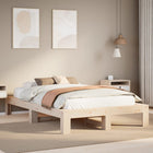Bed frame without mattress solid pine wood 135x190 cm