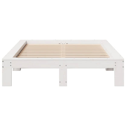 Bedframe zonder matras massief grenenhout wit 120x190 cm