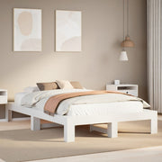 Bedframe massief grenenhout wit 120x190 cm