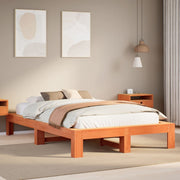 Bedframe massief grenenhout wasbruin 120x190 cm